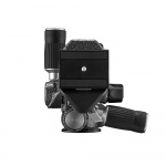 Gitzo 3 way Fluid head GHF3W main side portrait rotated plateholder