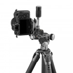 Gitzo 3 way Fluid head kit GK3532 F3W portrait rotated plateholder w camera